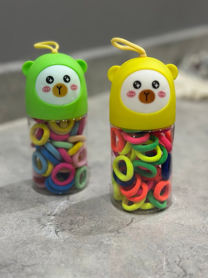 Renkli Elastik Çocuk Saç Tokası Seti - Görsel 3