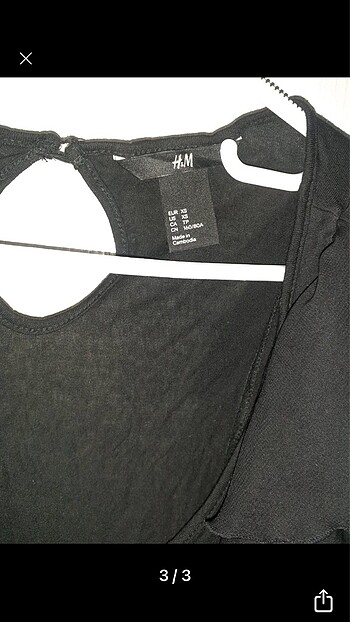 xs Beden H&M kısa kollu tül detaylı bluz