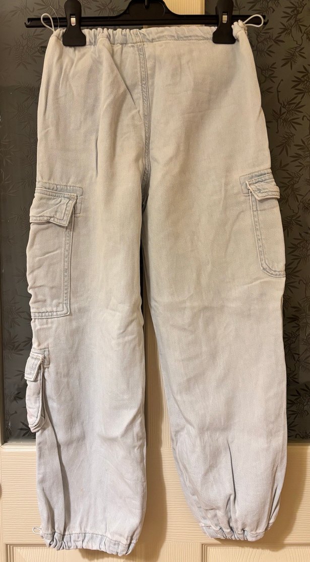 Zara kız çocuk Kot kargo Pantolon - Görsel 3
