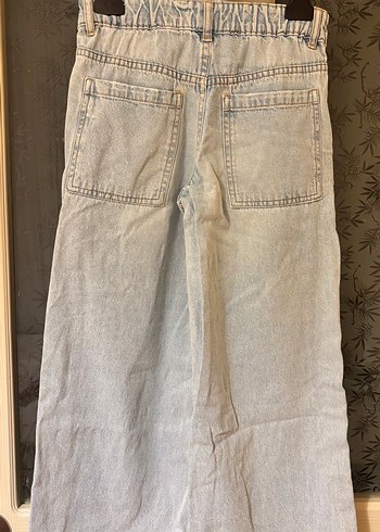 Zara kız çocuk Bol Kesim Midi Kot Pantolon - Görsel 3