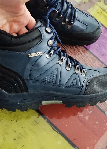 Lacivert Erkek Outdoor Botları Velcro Detaylı - Görsel 5