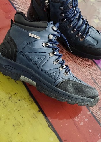 Lacivert Erkek Outdoor Botları Velcro Detaylı - Görsel 11