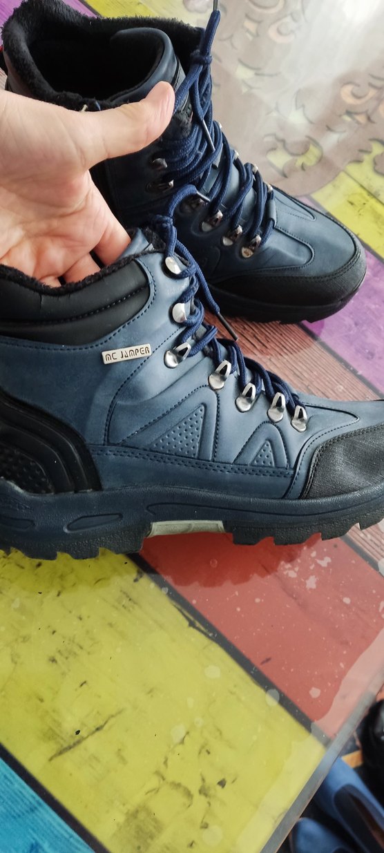 Lacivert Erkek Outdoor Botları Velcro Detaylı - Görsel 5