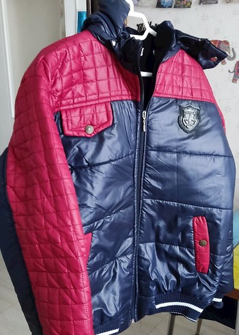 Erkek Çocuk Lacivert-Kırmızı Fermuarlı Mont - Görsel 2