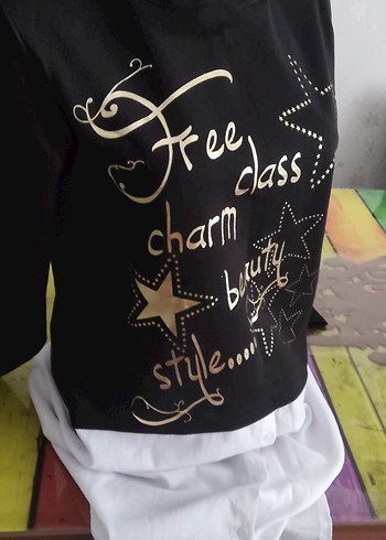 Siyah Payetli Uzun Kollu kapüşonlu sweatshirt - Görsel 2