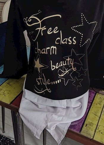 Siyah Payetli Uzun Kollu kapüşonlu sweatshirt - Görsel 4