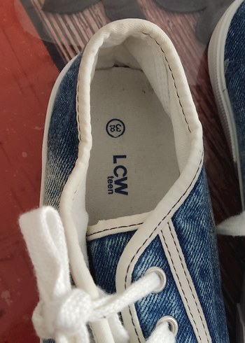 LC Waikiki Kadın Mavi Bağcıklı Denim Sneakers