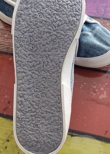 38 Beden Kadın Mavi Bağcıklı Denim Sneakers