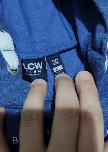 13-14 Yaş Beden mavi Renk Mavi Rock Punk Baskılı Erkek Sweatshirt