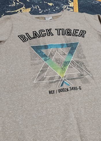 13-14 Yaş Beden Erkek Gri Baskılı Sweatshirt