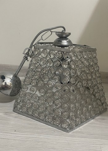 Gri Metal Zincirli Avize - Görsel 2