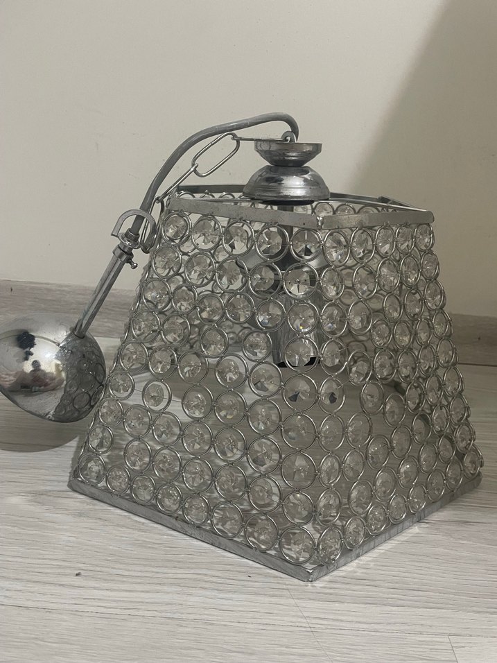 Gri Metal Zincirli Avize - Görsel 2