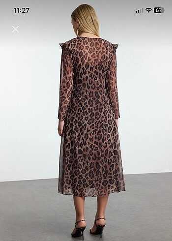 36 Beden Leopar elbise