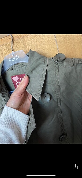 Koton yeşil trench kot - Görsel 3