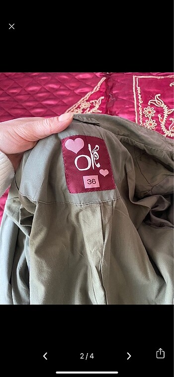 Koton yeşil trench kot - Görsel 2