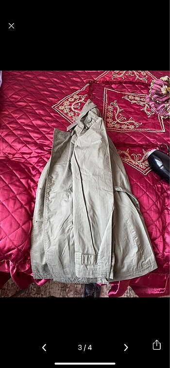 Koton yeşil trench kot - Görsel 4