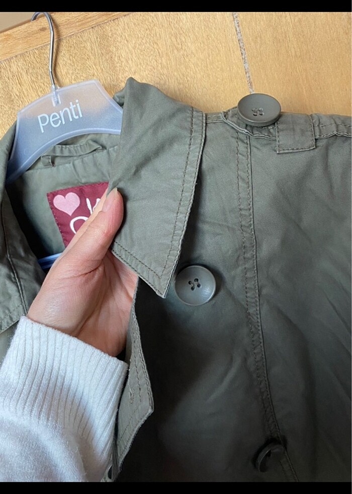 Koton yeşil trench kot - Görsel 3