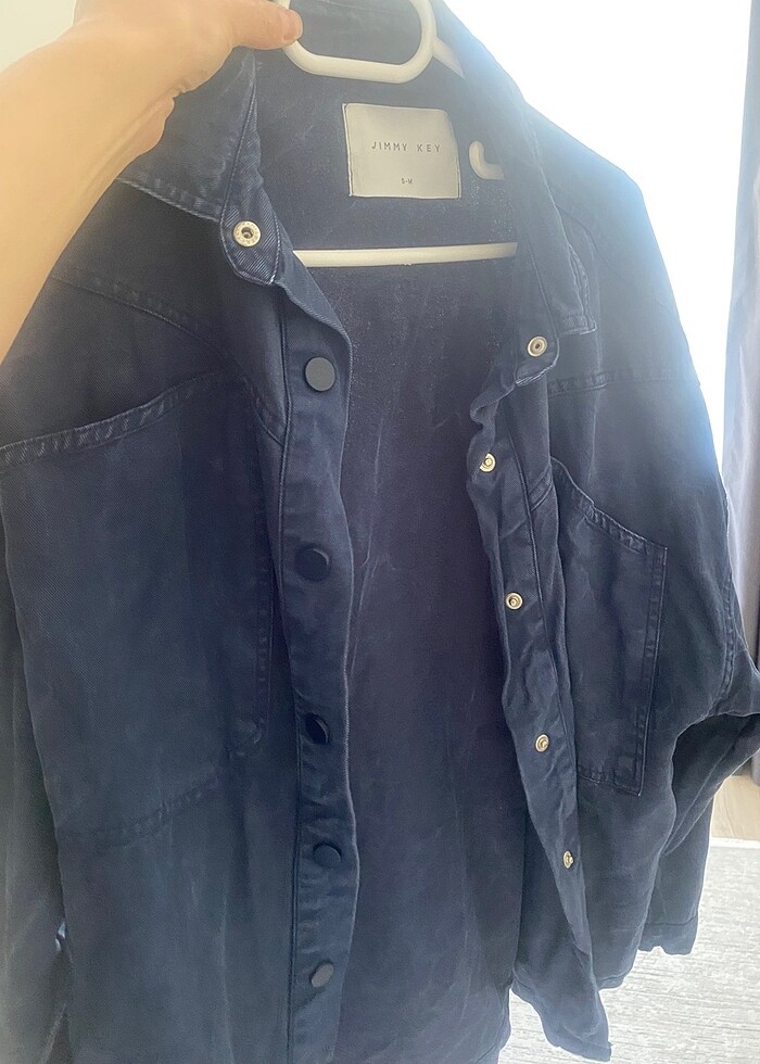 Jimyy KeyEfektli lacivert gömlek S-M uyumlu - Görsel 5