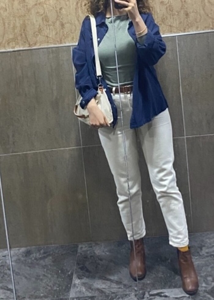 Jimyy KeyEfektli lacivert gömlek S-M uyumlu - Görsel 2