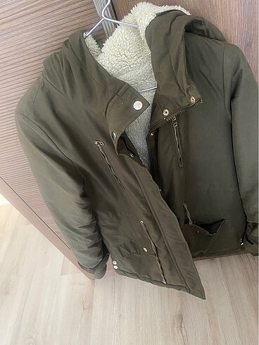 Haki İçi yünlü mont/LCW - Görsel 6