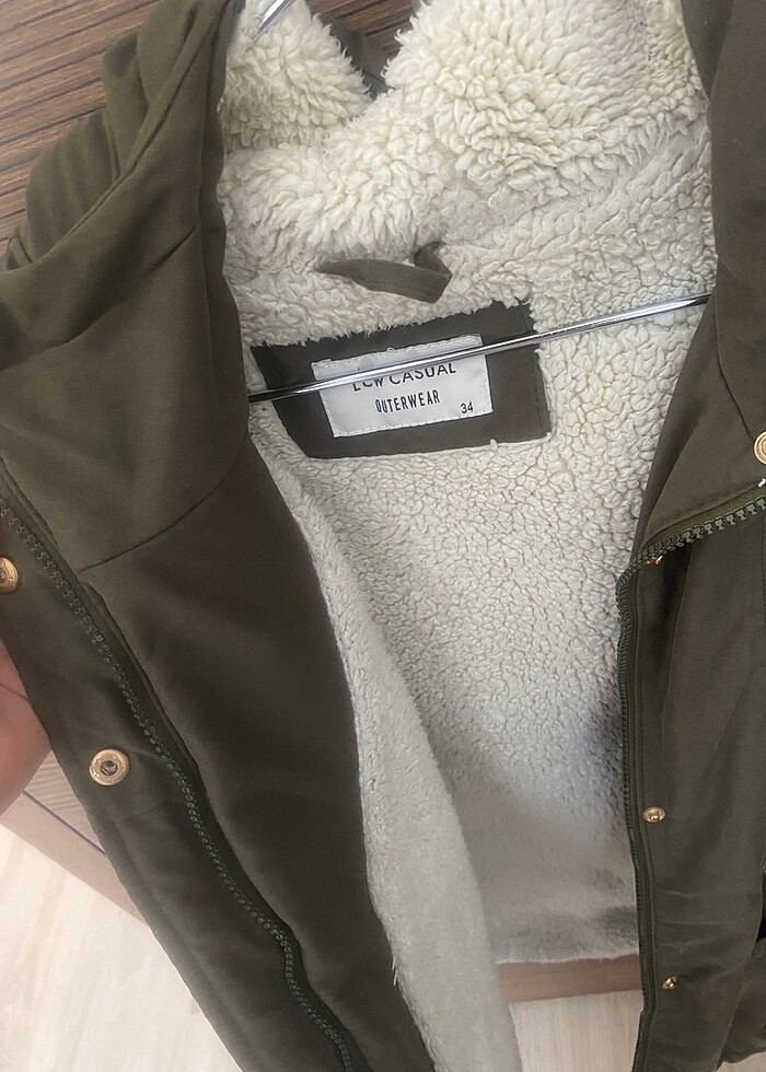 Haki İçi yünlü mont/LCW - Görsel 2