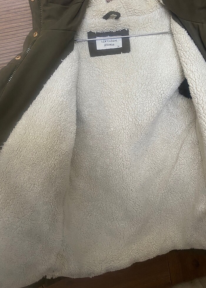 Haki İçi yünlü mont/LCW - Görsel 5