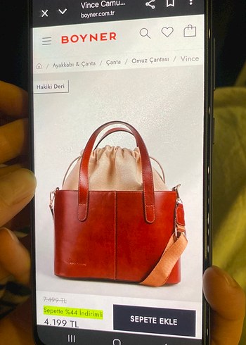 Vince Camuto Taba Deri Kadın Çanta - Görsel 5