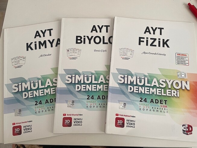 3D ayt fizik kimya biyoloji denemeleri