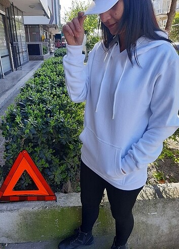 s Beden beyaz Renk 3 İPLİK ŞARDONLU KAPŞONLU UNİSEX SWEAT