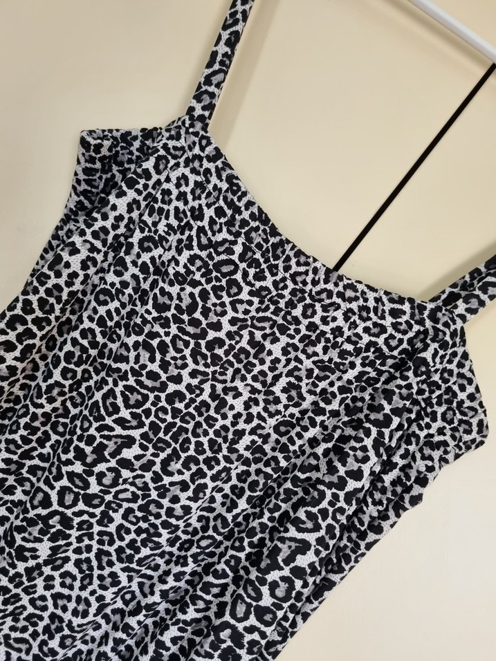 Leopar Desenli Askılı Uzun Tulum - Görsel 3