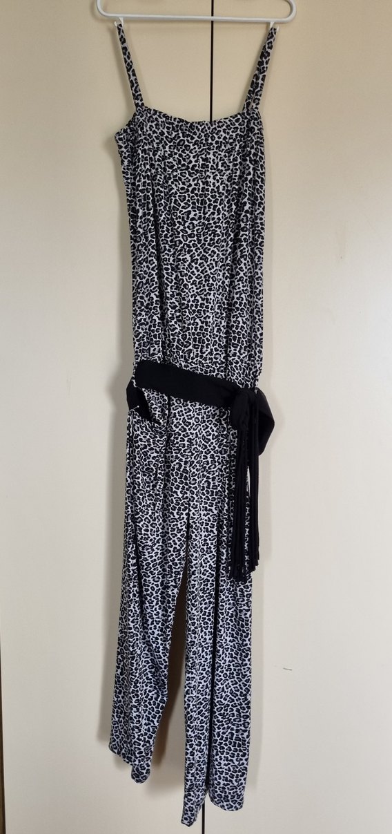 Leopar Desenli Askılı Uzun Tulum - Görsel 2