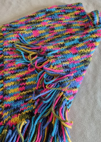 Renkli Örgü Bohem Genç Kız Bere ve Atkı Seti - Görsel 5