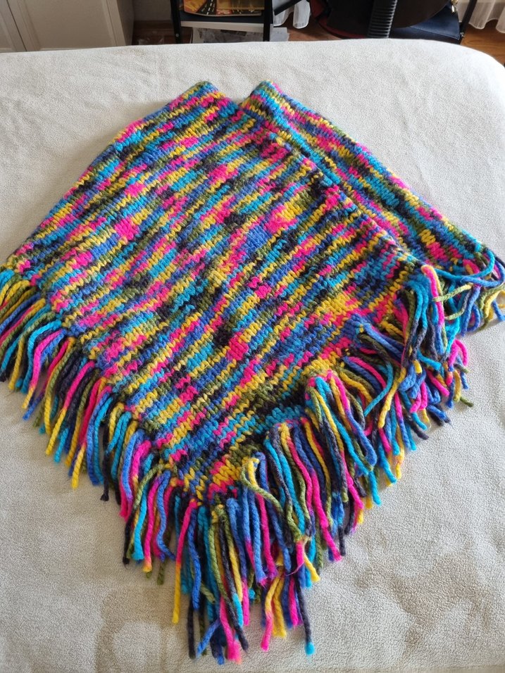 Renkli Örgü Bohem Genç Kız Bere ve Atkı Seti - Görsel 4