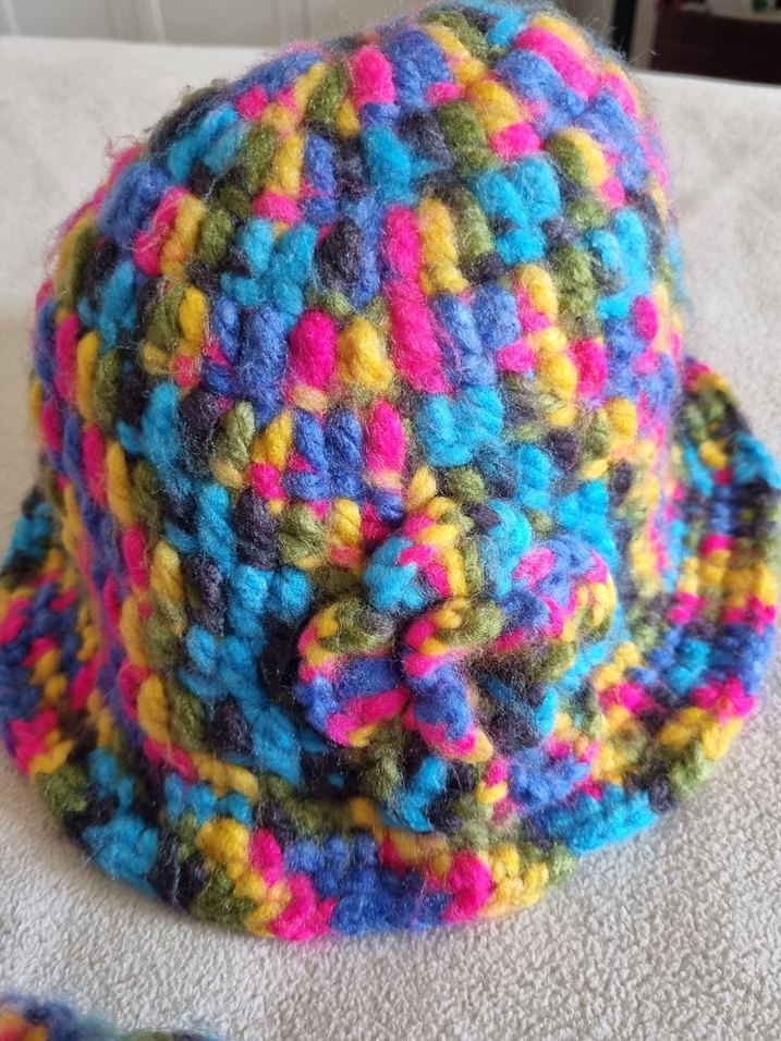 Renkli Örgü Bohem Genç Kız Bere ve Atkı Seti - Görsel 2