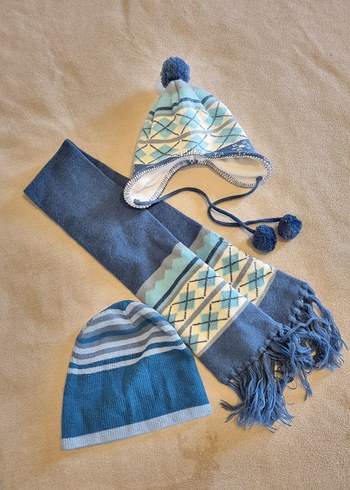 Erkek Çocuk Bohem Örgü Bere ve Atkı Seti - Görsel 2