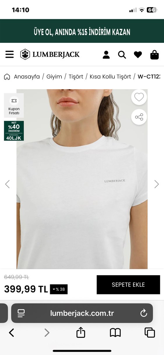 Beyaz Tişört Lumberjack - Görsel 5