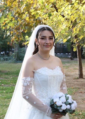 38 Beden Straplez A Kesim Beyaz Gelinlik