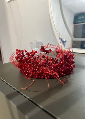 Zara Kırmızı Boncuklu Bohem Saç Aksesuarı