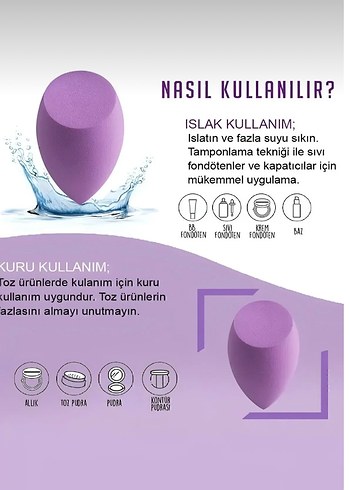 Kutulu 3'lü Pembe Makyaj Süngeri Seti - Görsel 3