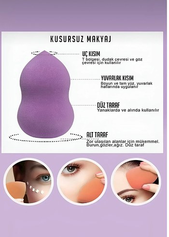 Kutulu 3'lü Pembe Makyaj Süngeri Seti - Görsel 4