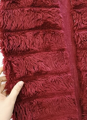 xl Beden bordo Renk Peluş yelek