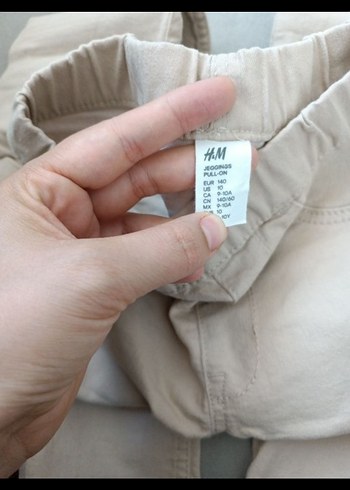 10 Yaş Beden Kız Çocuk Bej Dar Kesim Pantolon