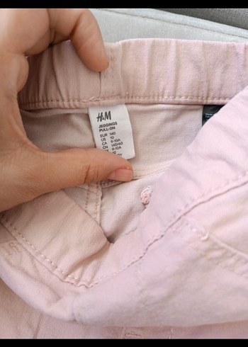 H&M Pembe Pamuklu Kız Pantolonu