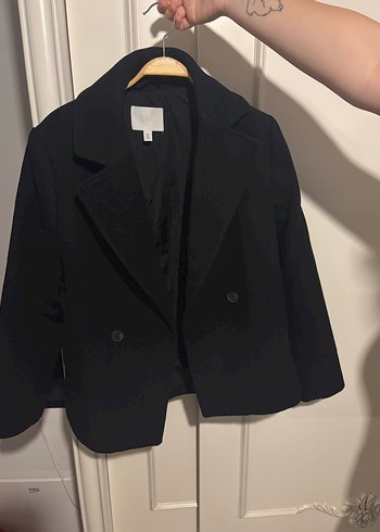 Zara Sikligin Simgesi Siyah Kisa Blazer Ceket