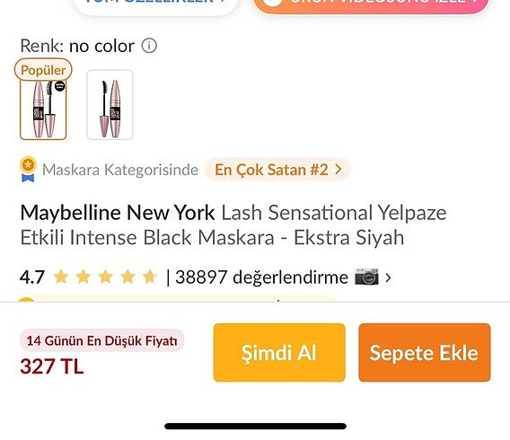  Beden maybelline lash sensational maskara