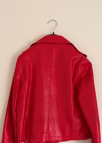Koton Kırmızı Deri Ceket - Görsel 2