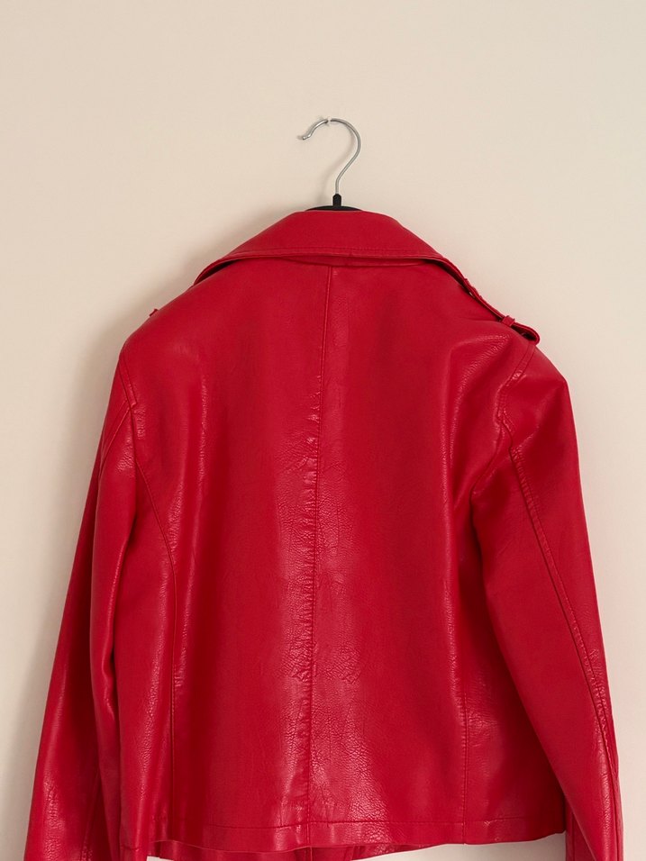 Koton Kırmızı Deri Ceket - Görsel 2