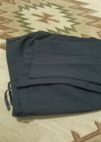 siyah Pilili Midi Kadın Kumaş Pantolon - Görsel 2