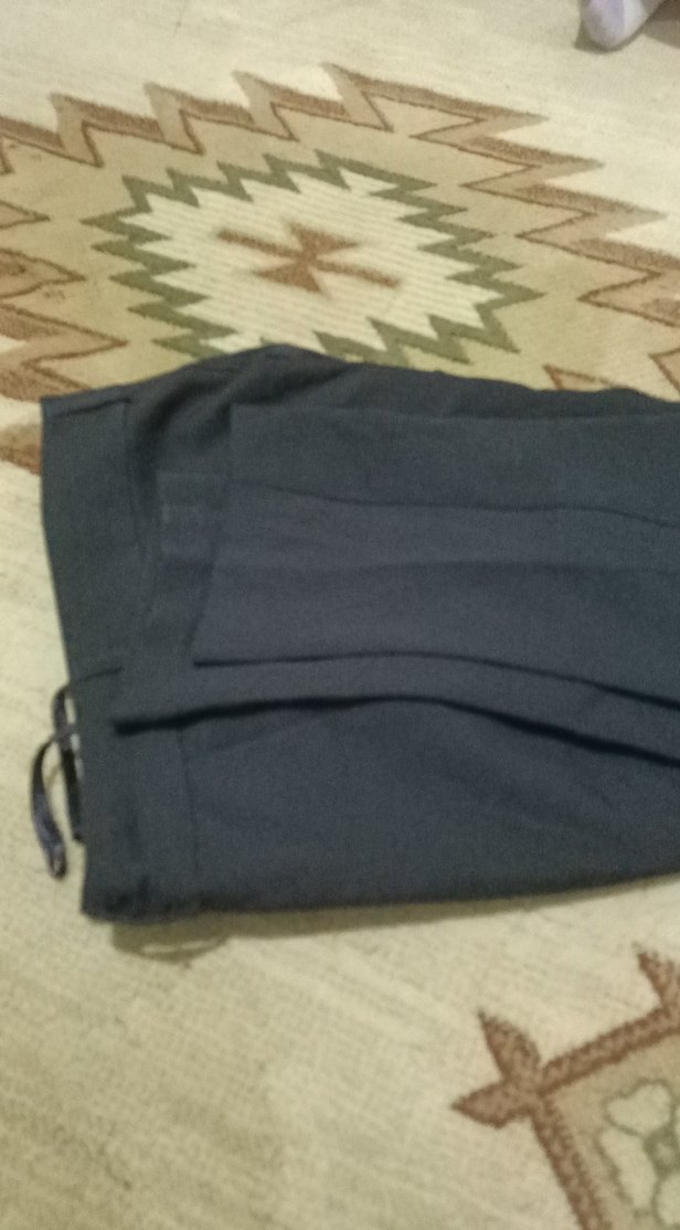 siyah Pilili Midi Kadın Kumaş Pantolon - Görsel 2