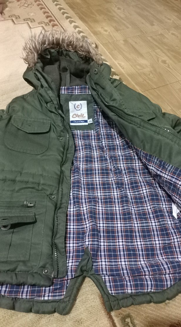 Erkek cocuk yeşil kapüsonlu mont - Görsel 2